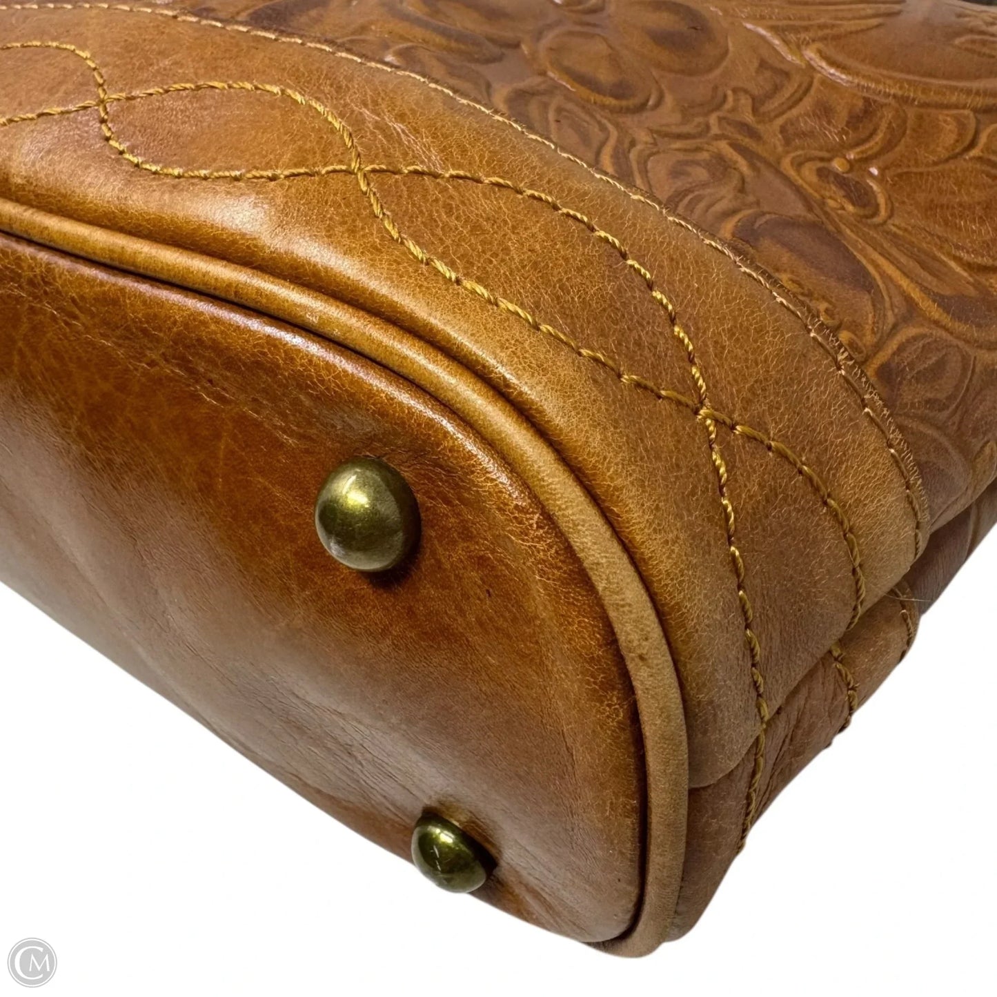 Zorita Tooled Leather Satchel Designer By Patricia Nash, Size: Medium