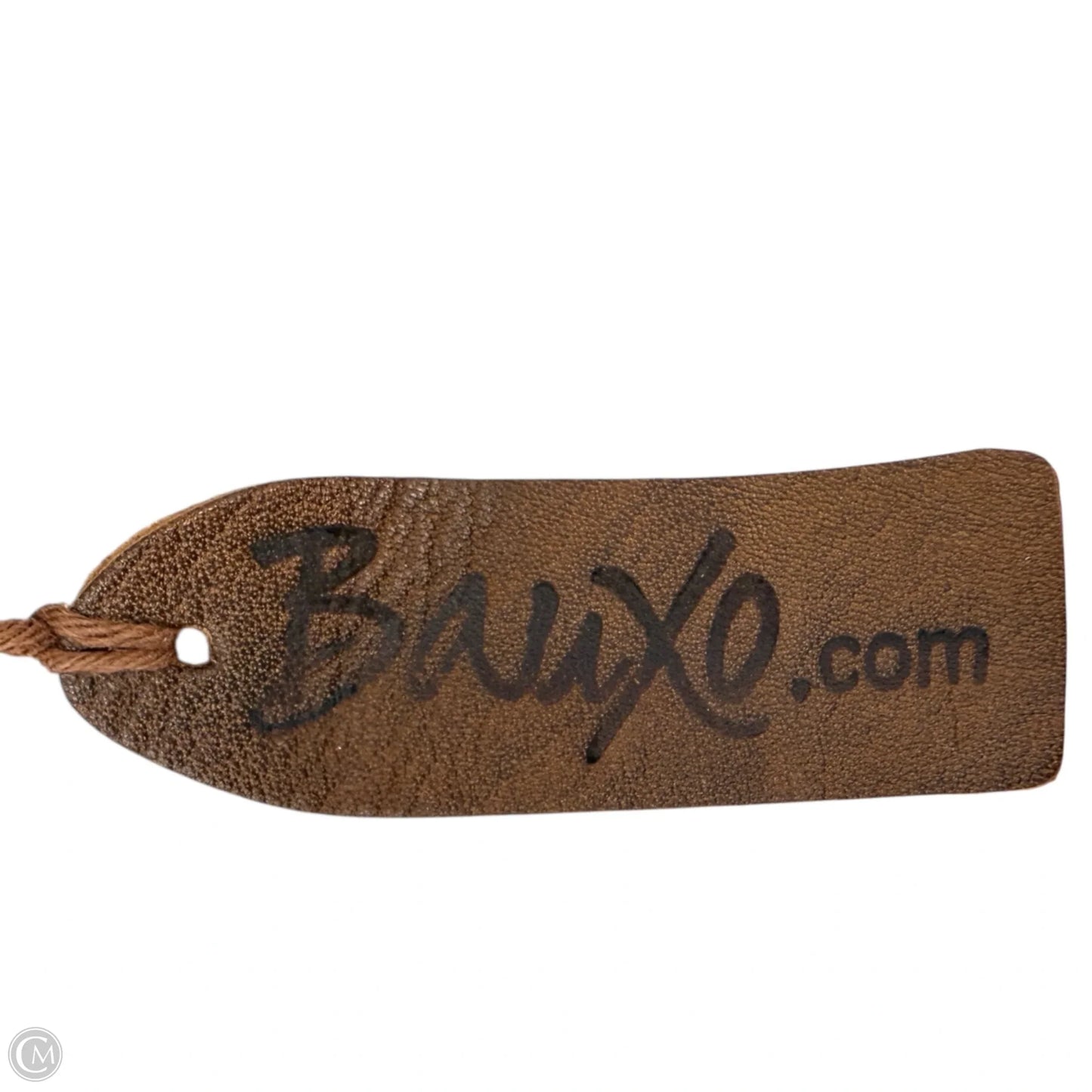 “Include” Hammered Bar Buckle Skinny Leather Wrap Belt By Bauxo, Size: Medium