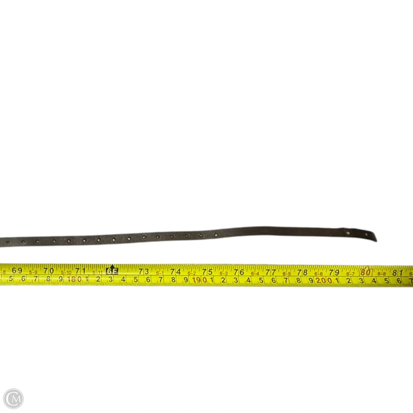 “Include” Hammered Bar Buckle Skinny Leather Wrap Belt By Bauxo, Size: Medium