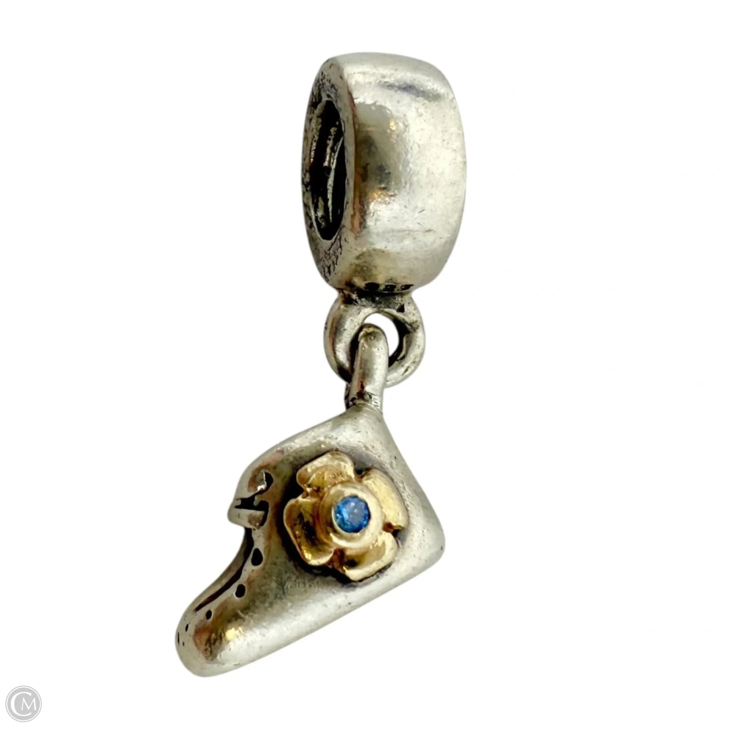 Sterling Silver, 14k Gold & CZ Baby Boy Booty Dangle Charm By Pandora