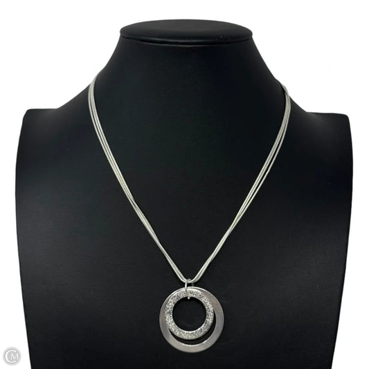3 Layer Circle Pendant Necklace Sterling Silver
