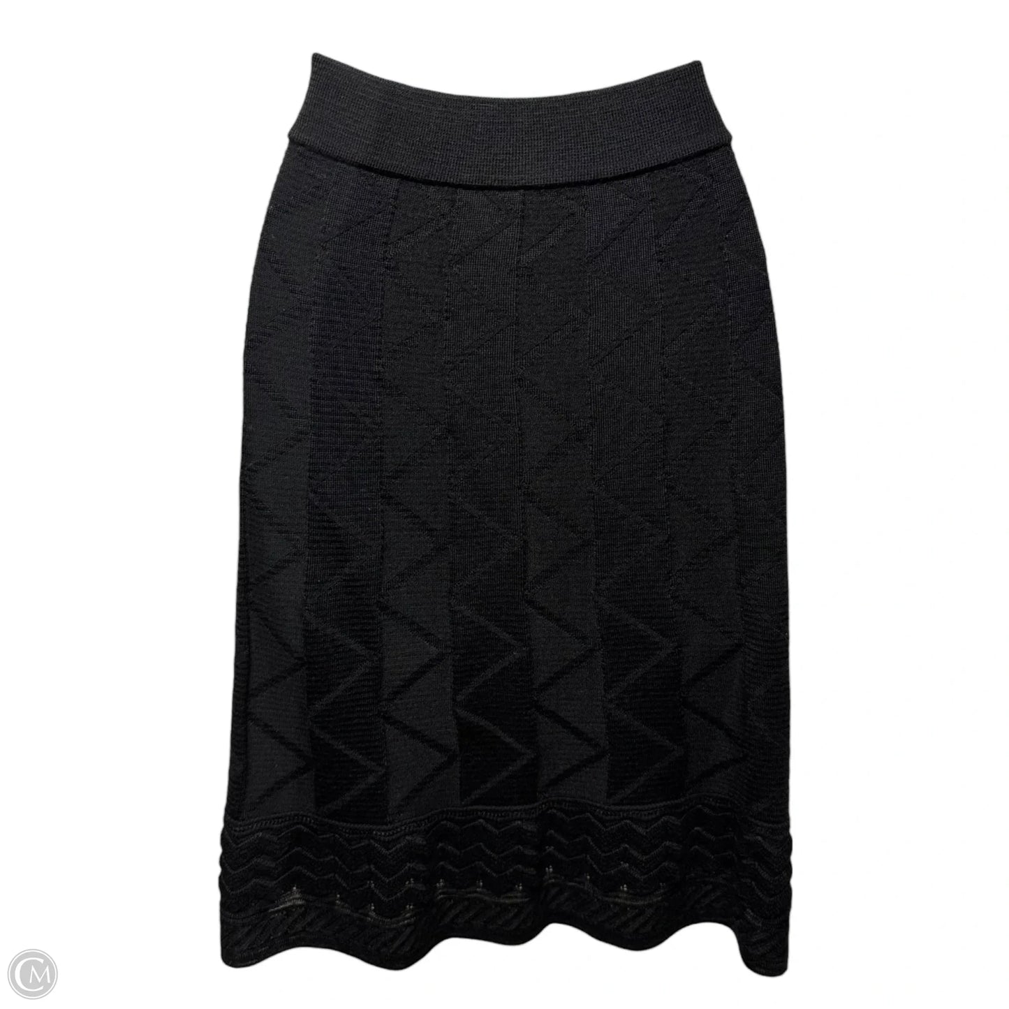 Knit Chevron Skirt Luxury Designer By Missoni In Black, Size: 6