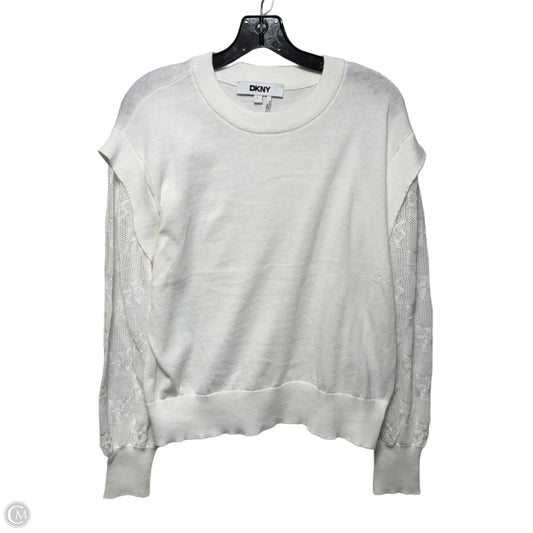 Sweater By Dkny In White, Size: L