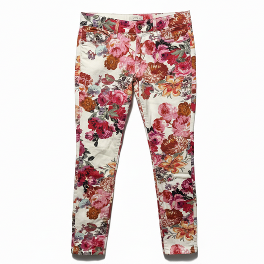 Mid Rise Skinny Jeans By Pilcro In Floral Print, Size: 2