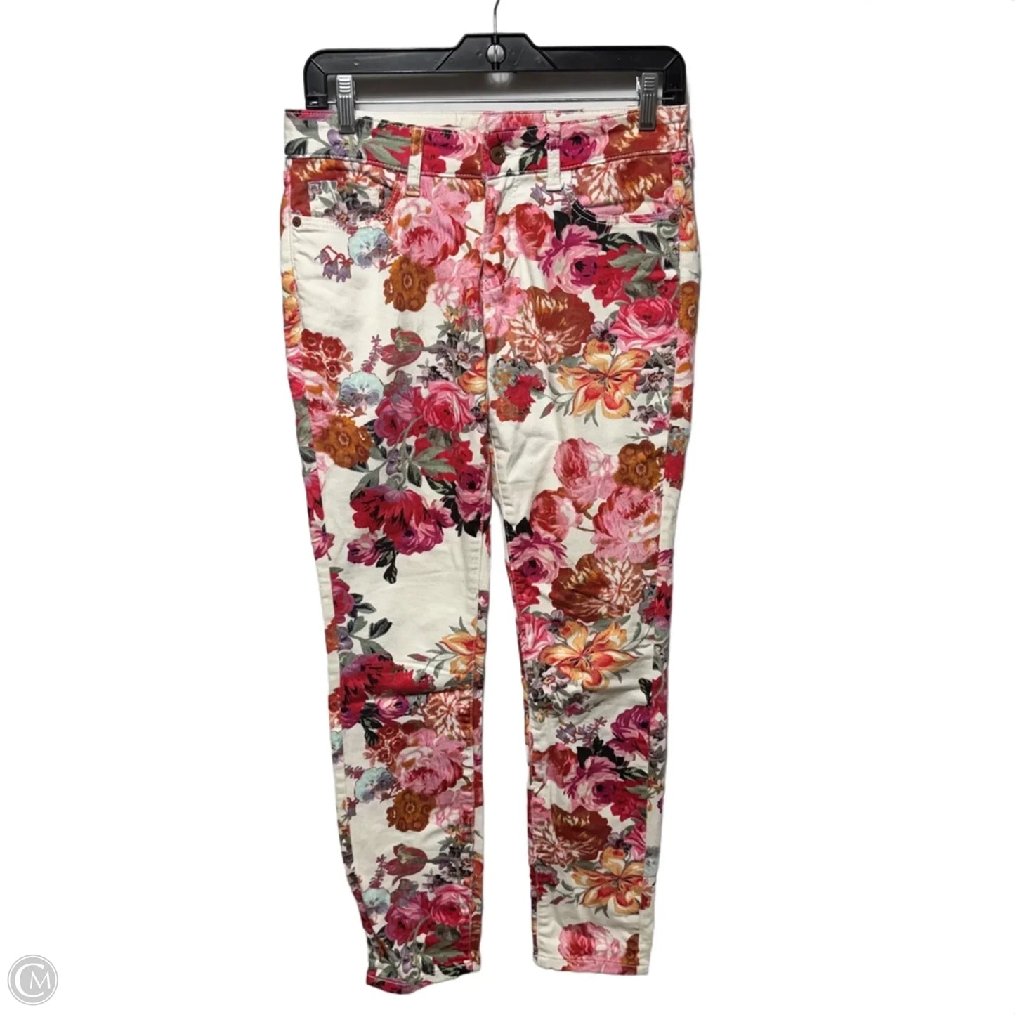 Mid Rise Skinny Jeans By Pilcro In Floral Print, Size: 2