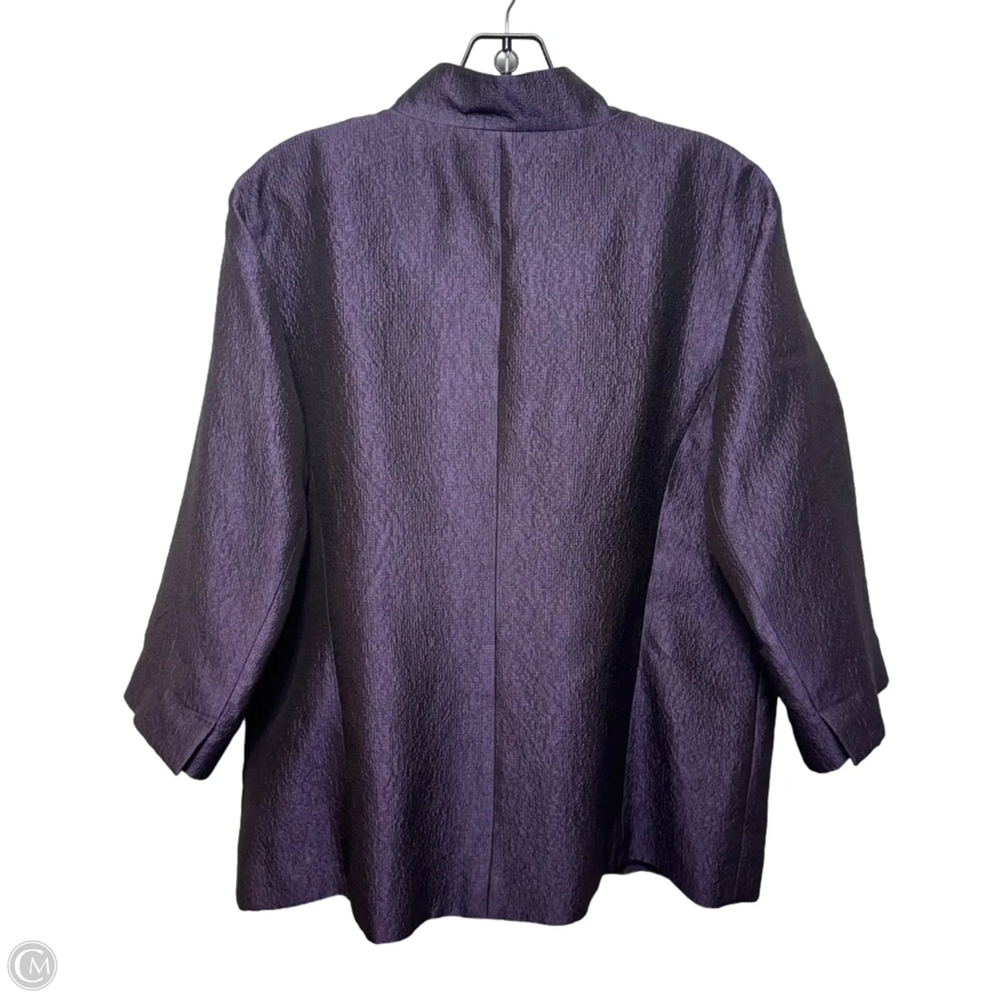 Silk Blazer By Eileen Fisher In Purple, Size: L