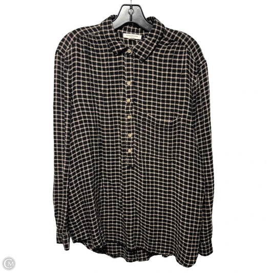 Top Long Sleeve By Beachlunchlounge In Checkered Pattern, Size: Xl