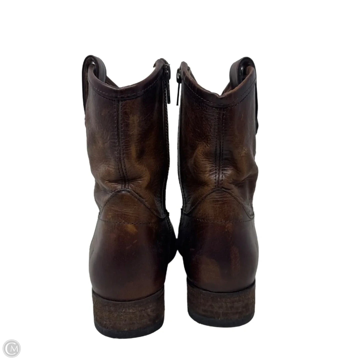 Melissa Button Short Boots Designer By Frye In Brown, Size: 6.5