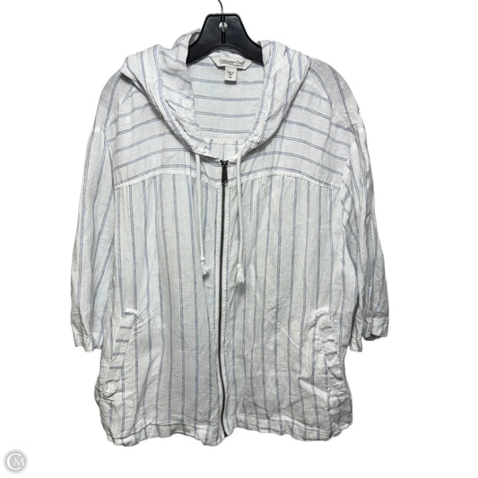 Linen Jacket Other By Coldwater Creek In Striped Pattern, Size: 3x