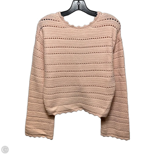 Low Back Sweater By Pink Rose In Peach, Size: L