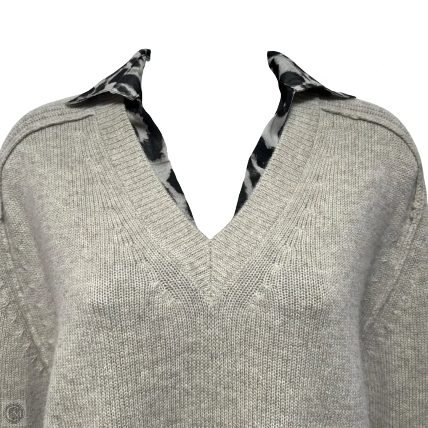 The Looker Layered Cashmere/Wool V Neck Sweater By Brochu Walker In Taupe, Size: XS