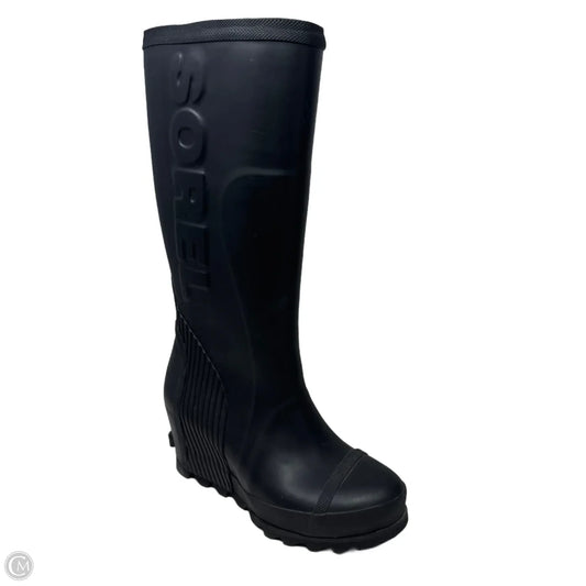 Joan Wedge Boots Rain By Sorel In Black, Size: 7
