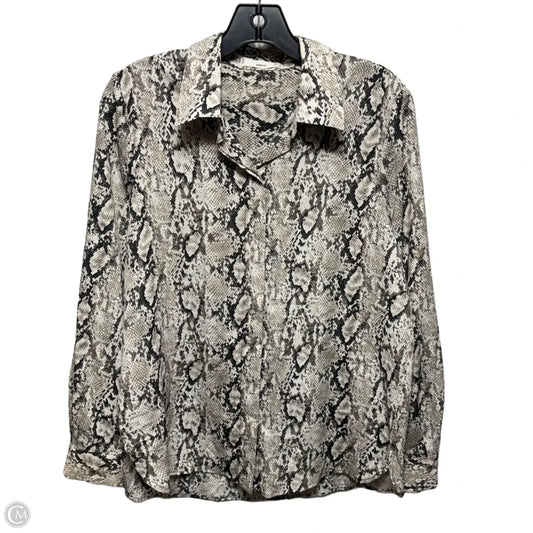Top Long Sleeve By Mng In Snakeskin Print, Size: 4