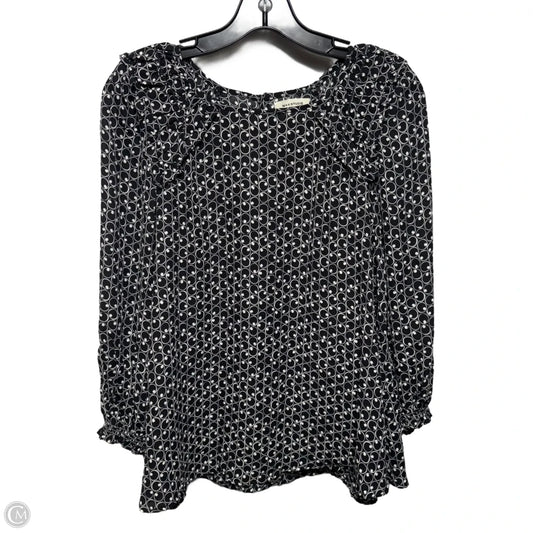 Top Long Sleeve By Max Studio In Black & White, Size: Xs