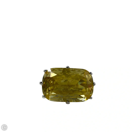 Sterling Silver & Faceted Yellow CZ Cocktail Ring, Size: 7.5