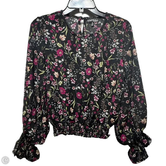 Top Long Sleeve By Kontrol In Floral Print, Size: M
