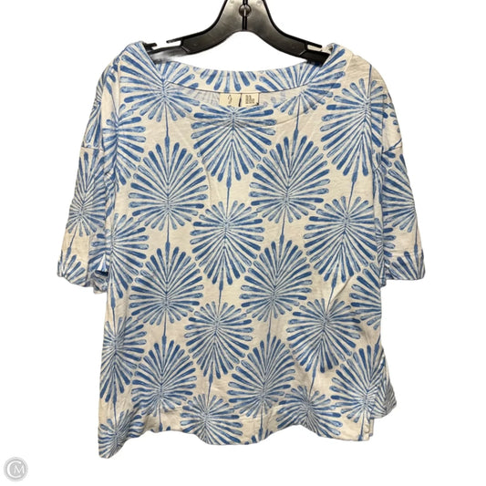 Top Short Sleeve By Joie In Blue & White, Size: 3x