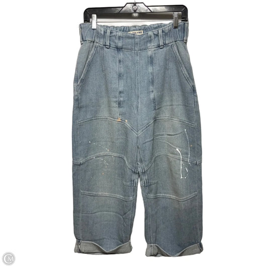Pavement Artist Slouchy Cropped Jeans By We The Free In Blue Denim, Size: XS