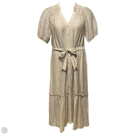 Textured Maxi Shirtdress By Mila Mae In Cream, Size: M
