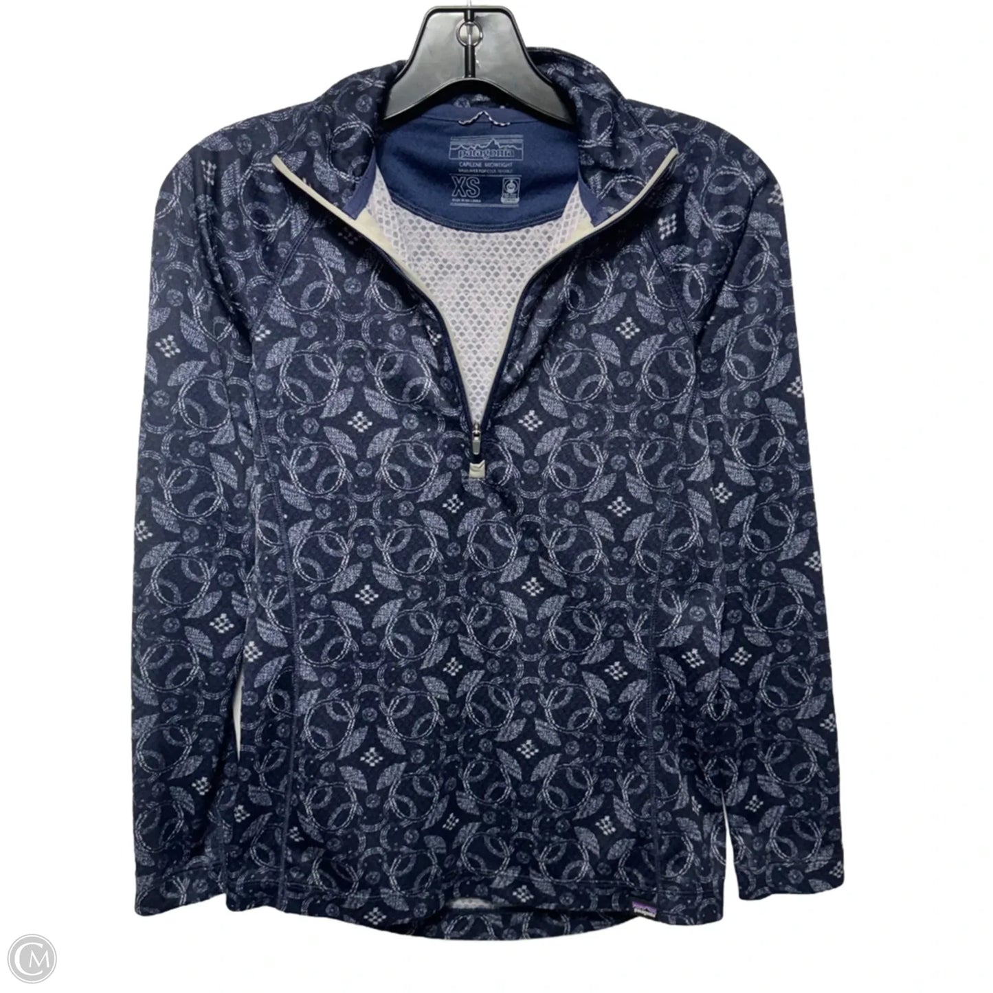 Athletic Top Long Sleeve Collar By Patagonia In Blue, Size: Xs