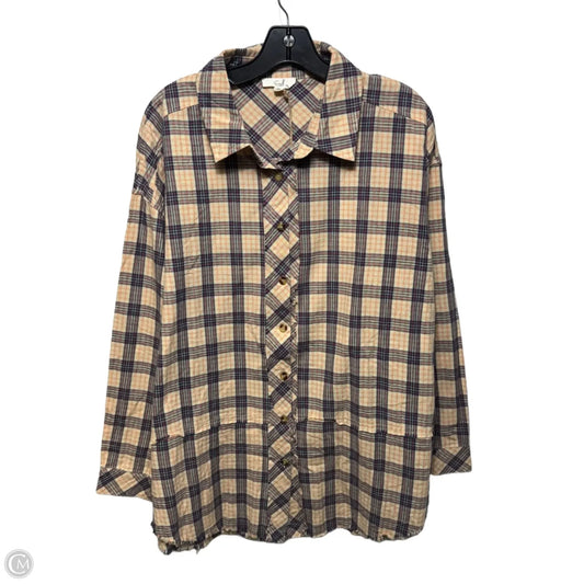 Tunic Long Sleeve By Easel In Plaid Pattern, Size: M