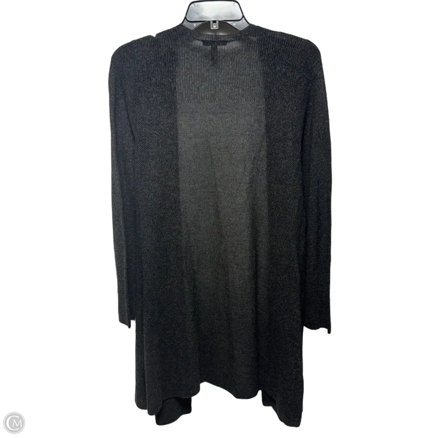 Sweater Cardigan By Eileen Fisher In Black & Grey, Size: M