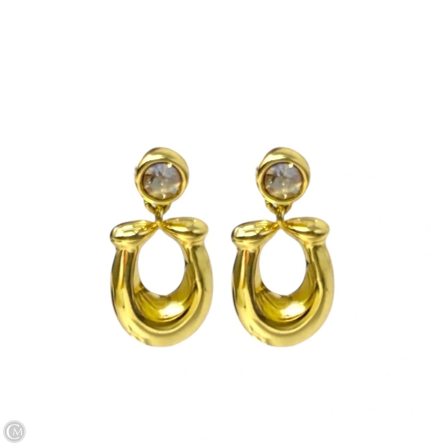 Signature C Crystal Gold Tone Earrings Designer By Coach
