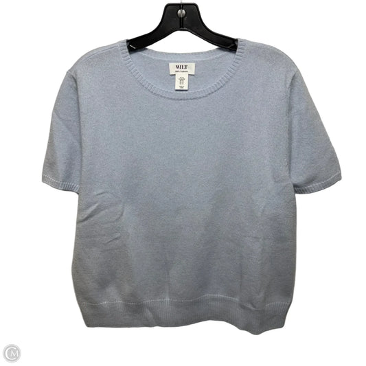 Sweater Short Sleeve Cashmere By Wilt In Blue, Size: Xl