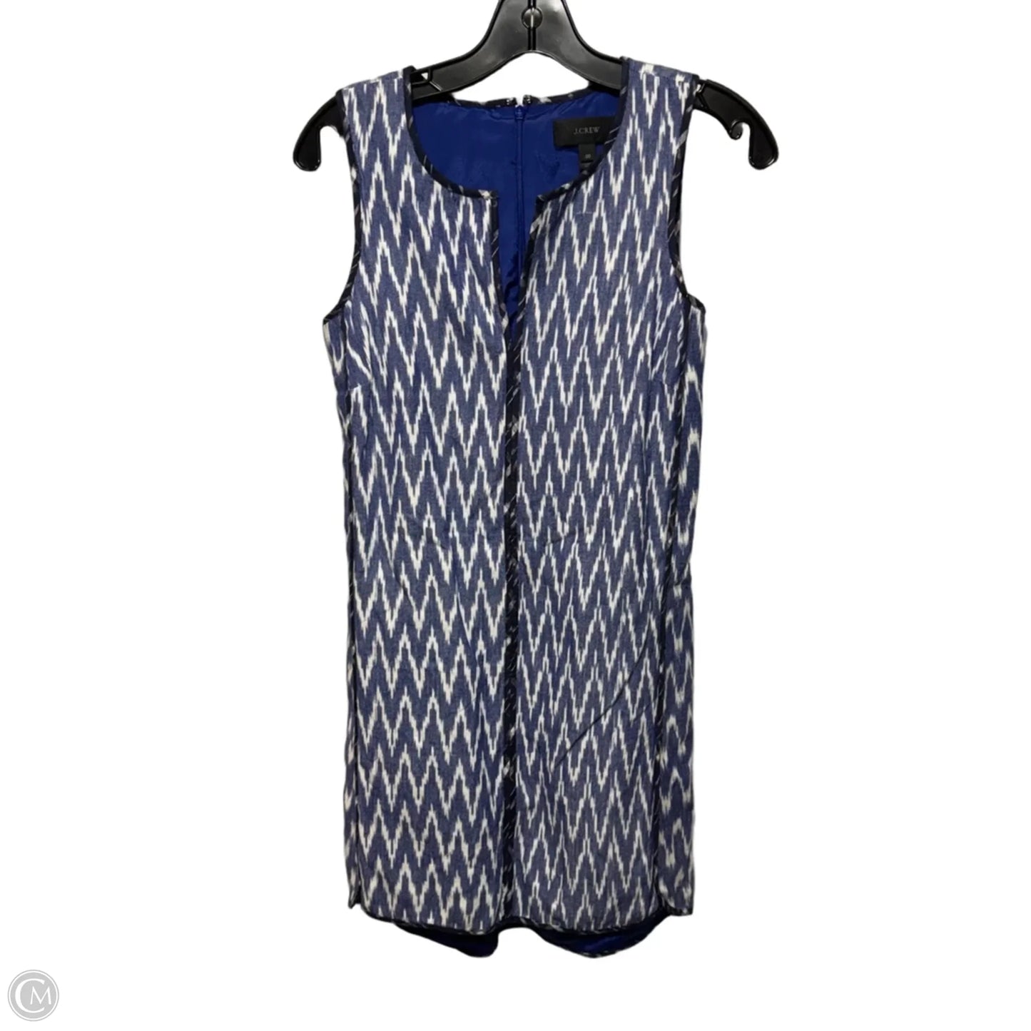 Ikat Zigzag Shift Dress By J. Crew In Blue & White, Size: 00