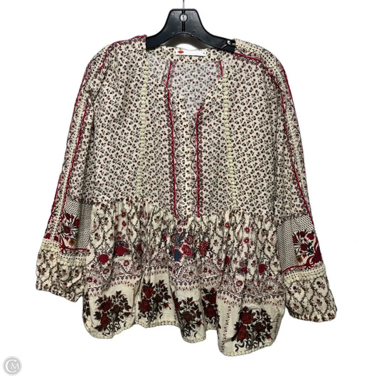 Top Long Sleeve By Khaadi In Floral, Size: M