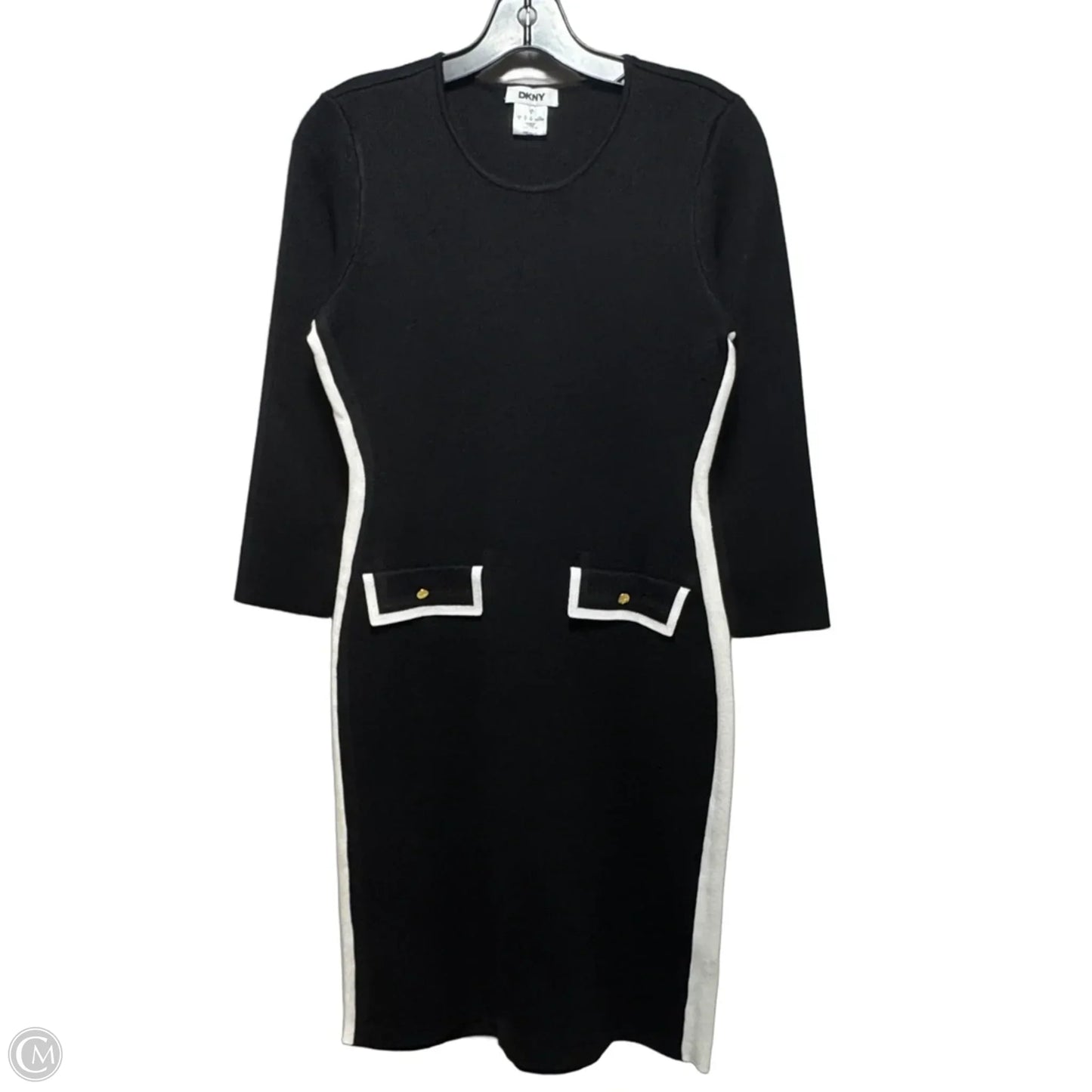 Dress Sweater By Dkny In Black & White, Size: S