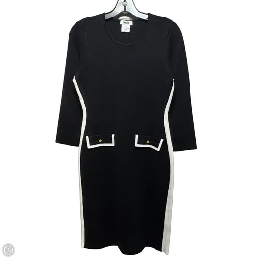 Dress Sweater By Dkny In Black & White, Size: S