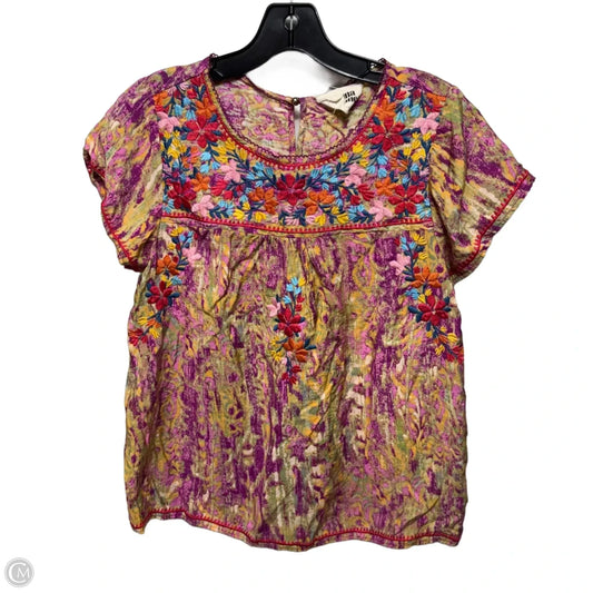 Top Short Sleeve By Savanna Jane In Multi-colored, Size: S