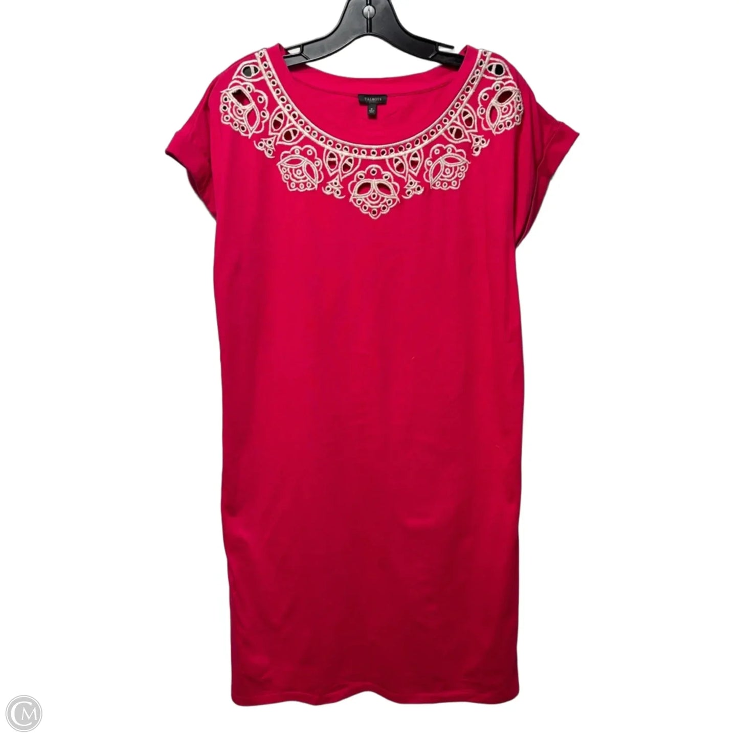 Eyelet Collar Dress Casual Short By Talbots In Pink, Size: M