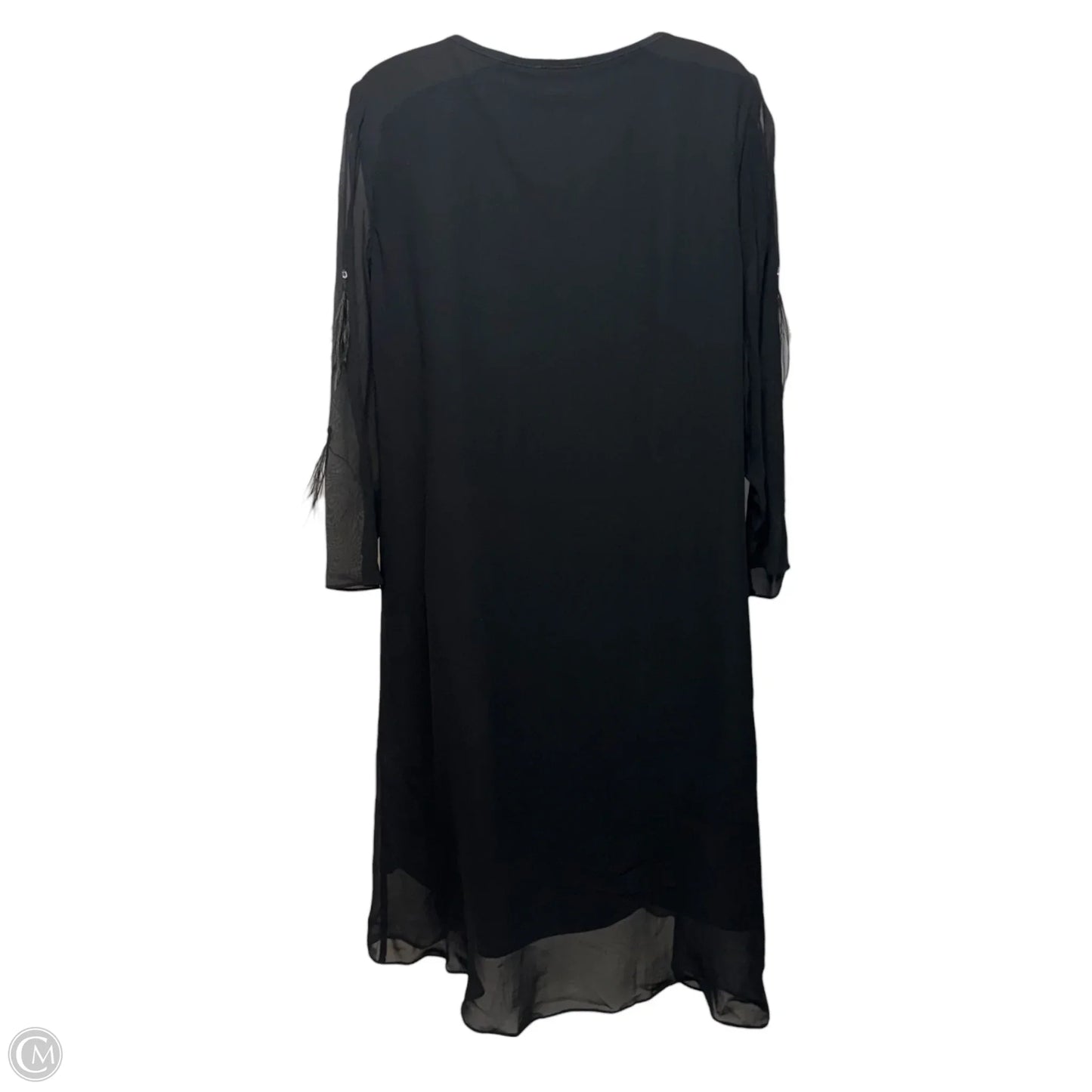 Feathered Georgette Popover Dress By Chicos In Black, Size: 6