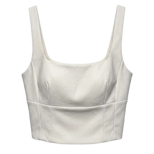Faux Leather Bustier Top Sleeveless By Wilfred In Cream, Size: M