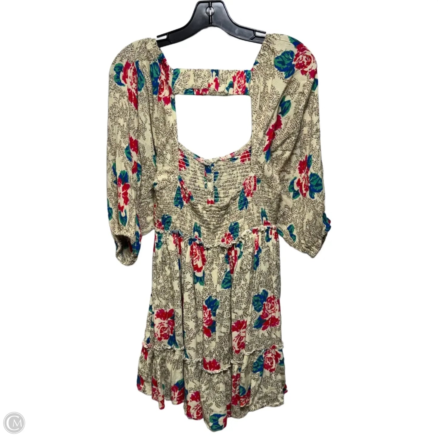 Summer Picnic Printed Mini Dress By Free People In Cream Floral Print, Size: S