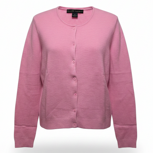 Sweater Cardigan Cashmere By Ralph Lauren Black Label In Pink, Size: M