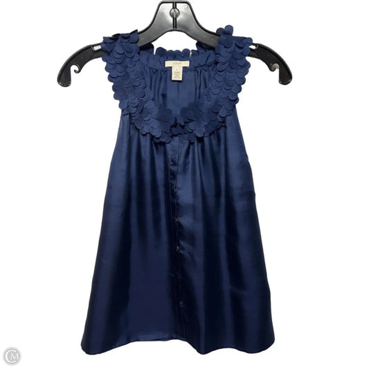 Silk Top Sleeveless By J. Crew In Navy, Size: 4