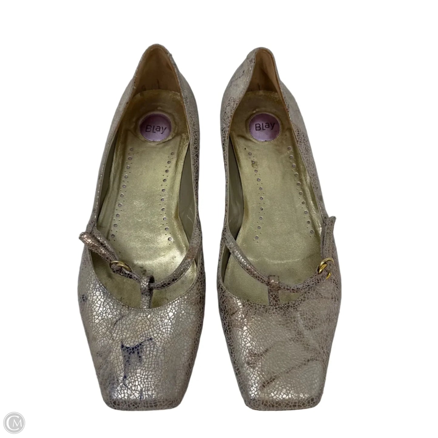 Shoes Flats By Blay In Gold, Size: 7 (37.5)