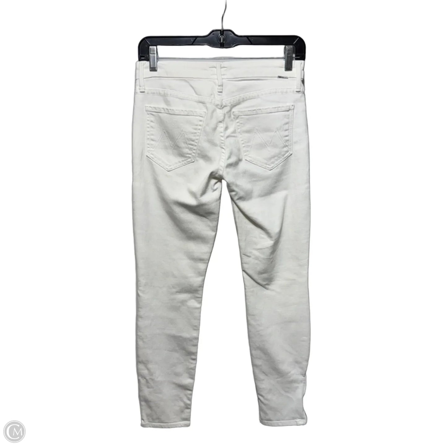 Looker Ankle Zip Jeans Skinny By Mother In White Denim, Size: 0
