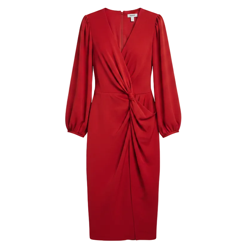 Dress Casual Midi By Dkny In Red, Size: 8