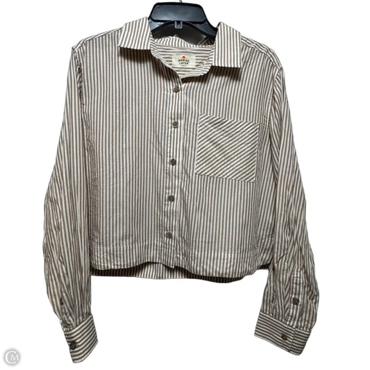 Top Long Sleeve By Marine Layer In Striped Pattern, Size: M