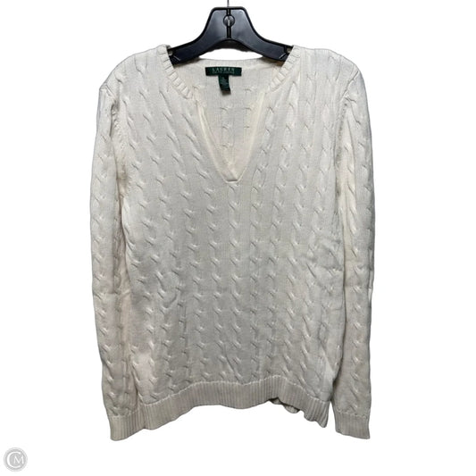 Sweater By Lauren By Ralph Lauren In Cream, Size: Xl