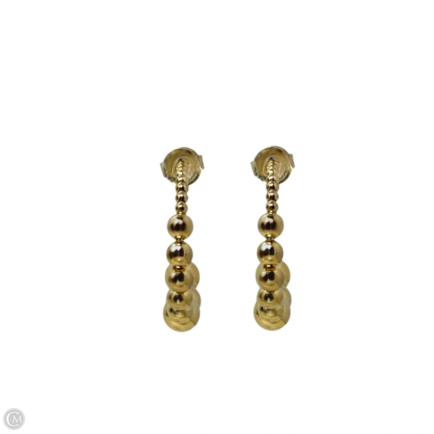 Gold Over Sterling Silver Graduated Ball Hoop Earrings