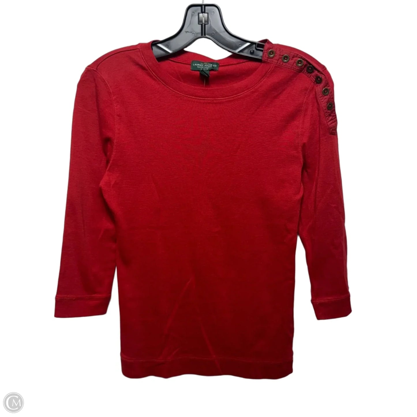 Top Long Sleeve By Lauren Jeans Co In Red, Size: S Petite