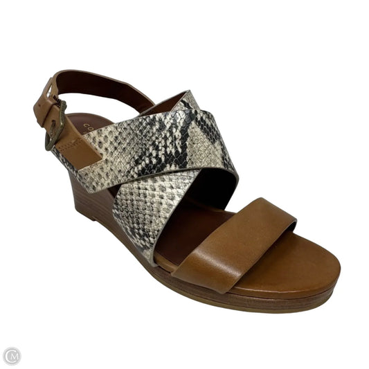 Sandals Heels Wedge By Cole-haan In Snakeskin Print, Size: 6