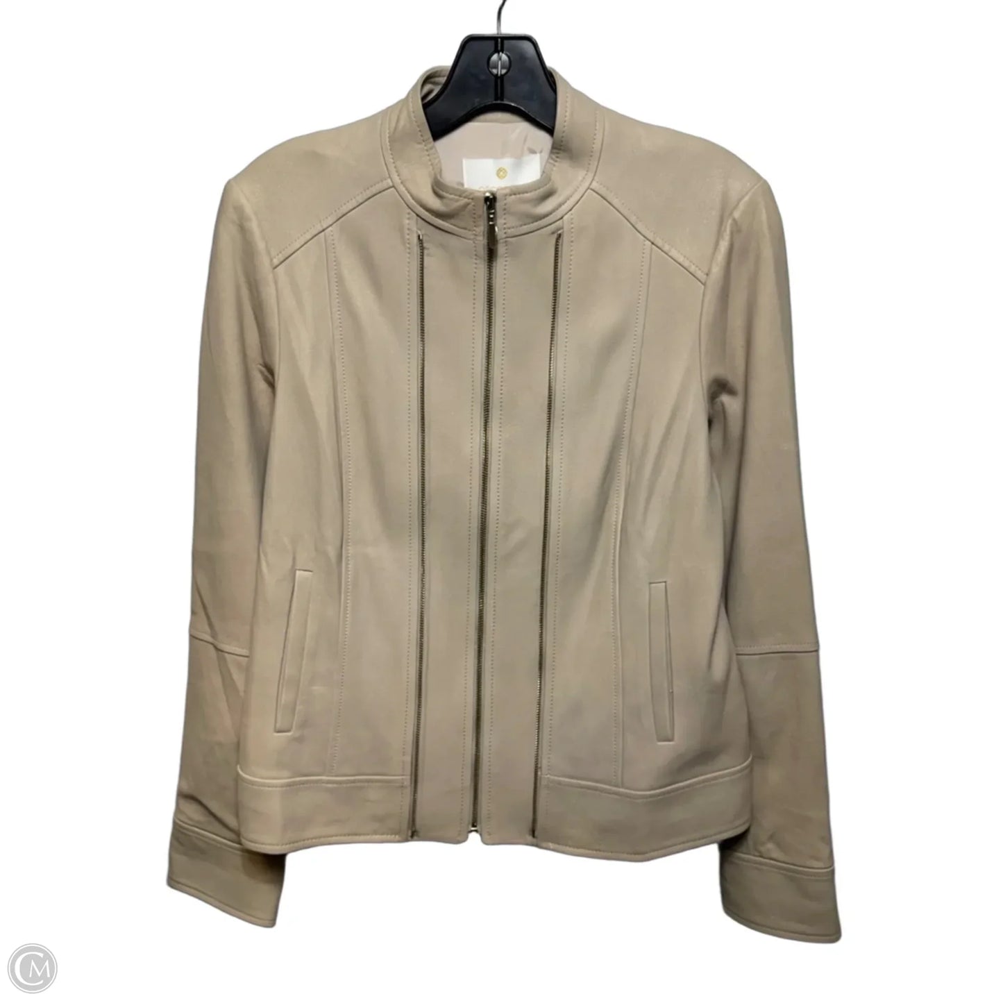 Jacket Leather By Etcetra In Cream, Size: 6
