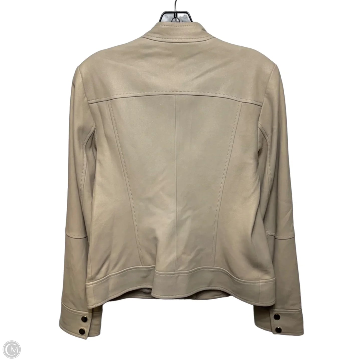 Jacket Leather By Etcetra In Cream, Size: 6