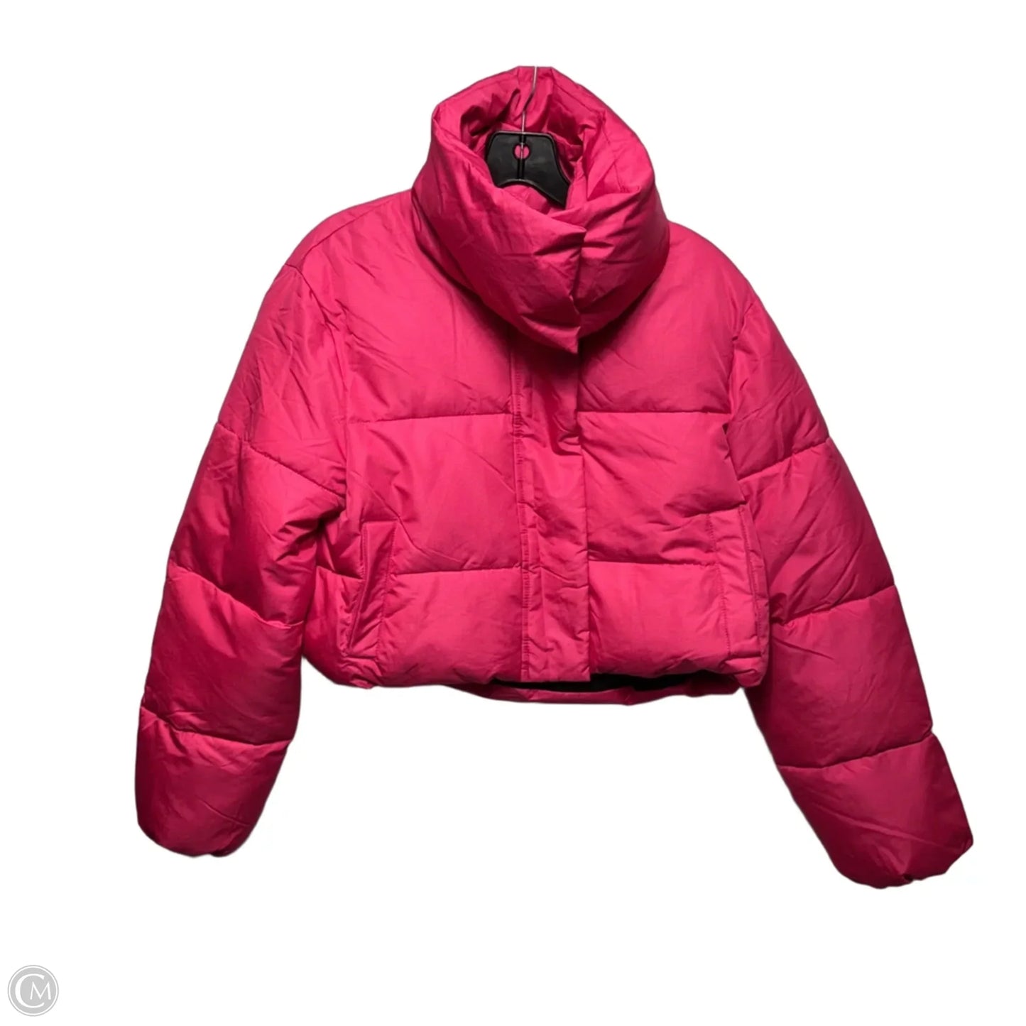Phaedra Cropped Puffer Jacket By Unreal Fur In Pink, Size: M